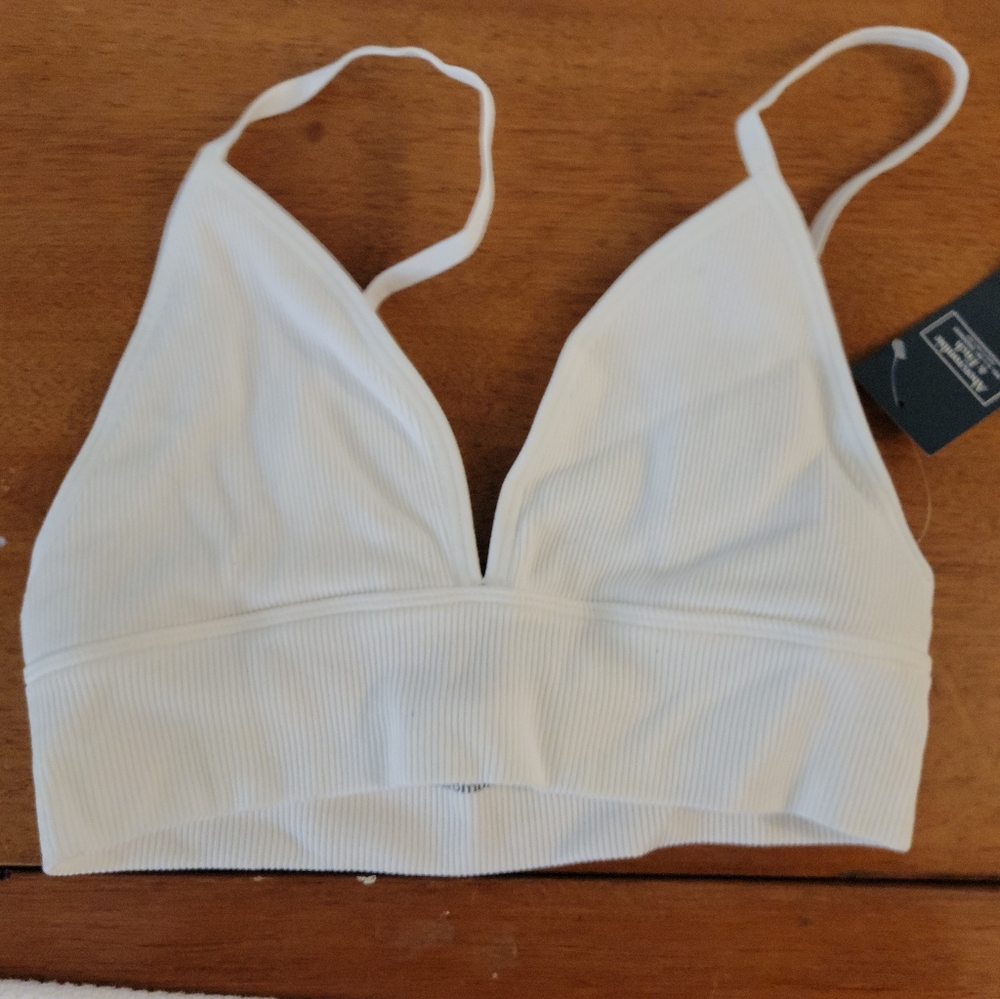 White Abercrombie &Fitch xxs bralette